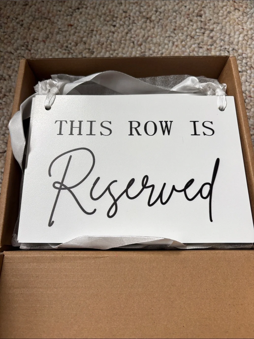 12 Natural Wood Reserved Row Sign